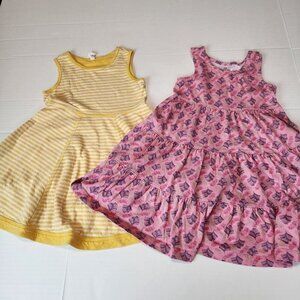 Hanna Andersson bundle of 2 play dresses pink yellow summer
